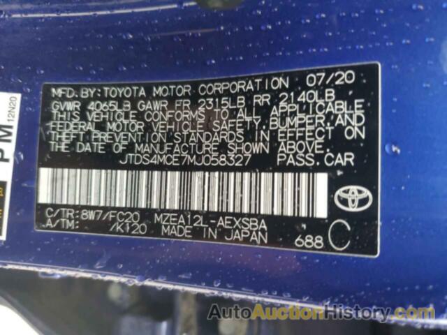 TOYOTA COROLLA SE, JTDS4MCE7MJ058327