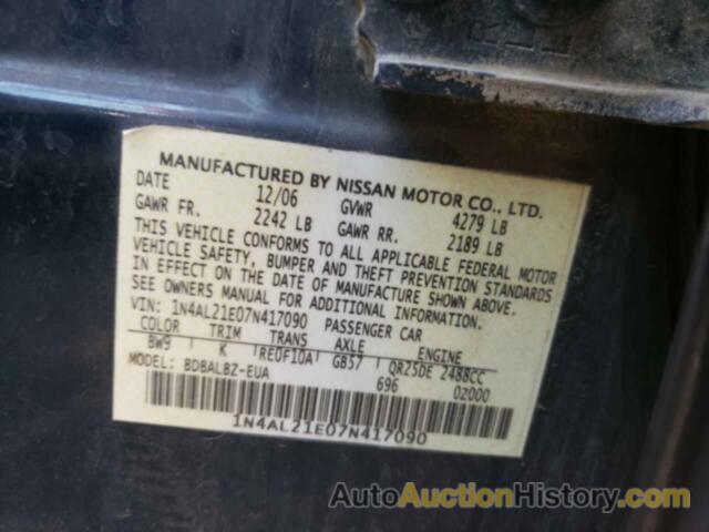 NISSAN ALTIMA 2.5, 1N4AL21E07N417090