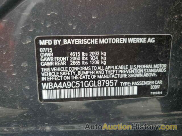 BMW 4 SERIES I GRAN COUPE SULEV, WBA4A9C51GGL87957