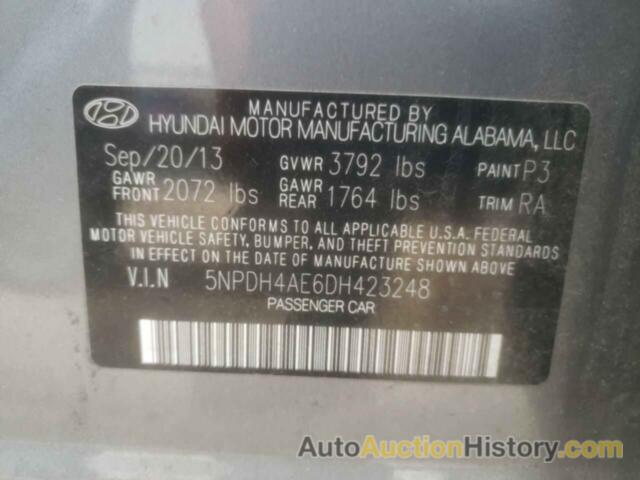 HYUNDAI ELANTRA GLS, 5NPDH4AE6DH423248