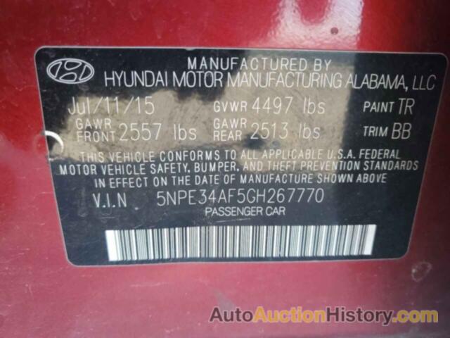 HYUNDAI SONATA SPORT, 5NPE34AF5GH267770