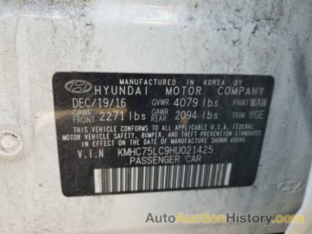 HYUNDAI IONIQ SEL, KMHC75LC9HU021425