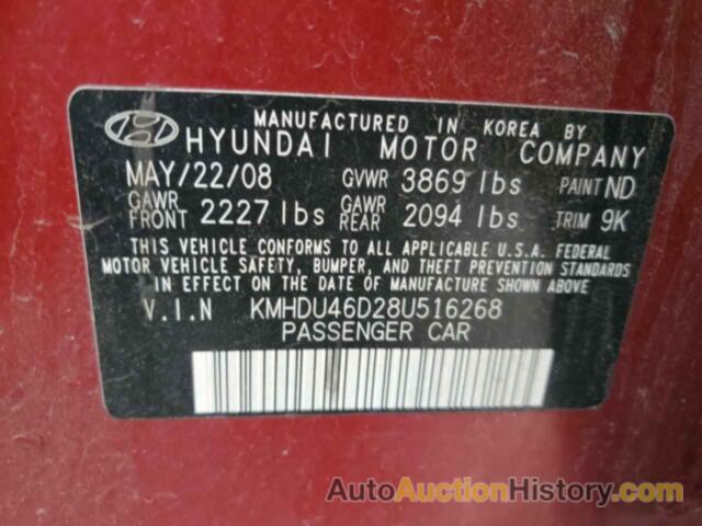 HYUNDAI ELANTRA GLS, KMHDU46D28U516268