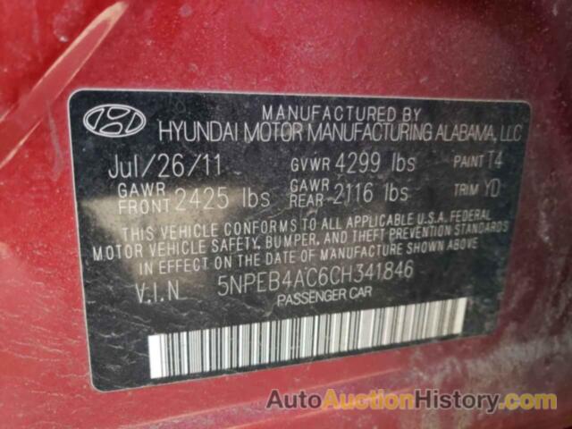 HYUNDAI SONATA GLS, 5NPEB4AC6CH341846