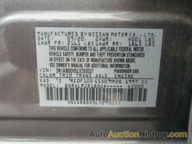 NISSAN SENTRA SR, 3N1AB8DV5LY293037