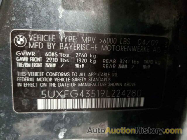 BMW X6 XDRIVE35I, 5UXFG43519L224280