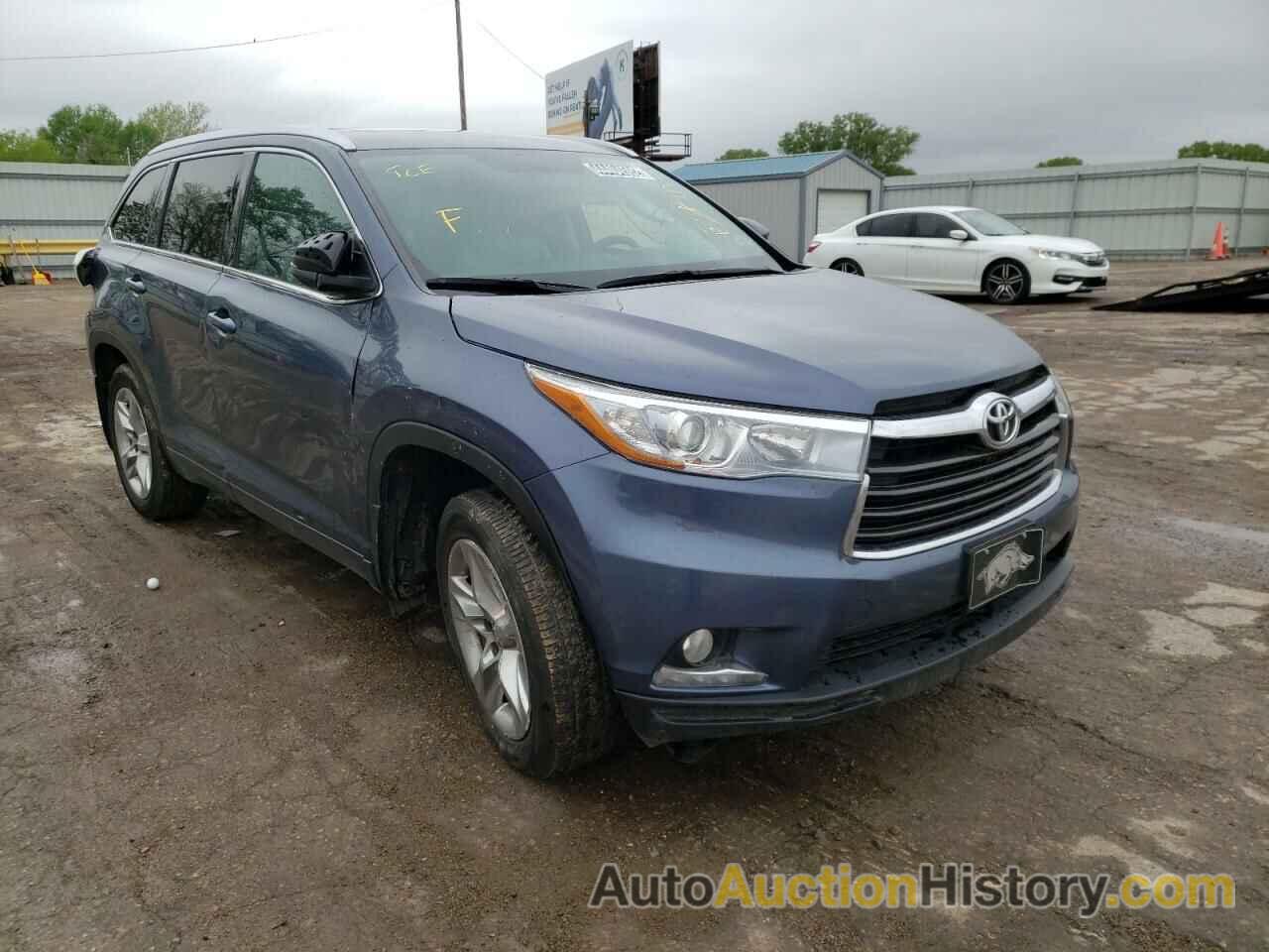 2016 TOYOTA HIGHLANDER LIMITED, 5TDYKRFH6GS149308