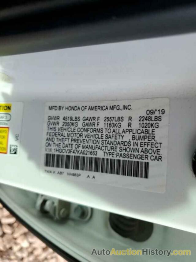 HONDA ACCORD HYBRID EX, 1HGCV3F47KA021663