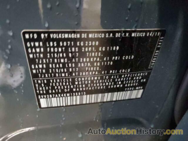 VOLKSWAGEN TIGUAN SE, 3VV2B7AX4KM135913