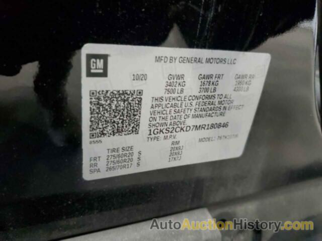 GMC YUKON AT4, 1GKS2CKD7MR180846