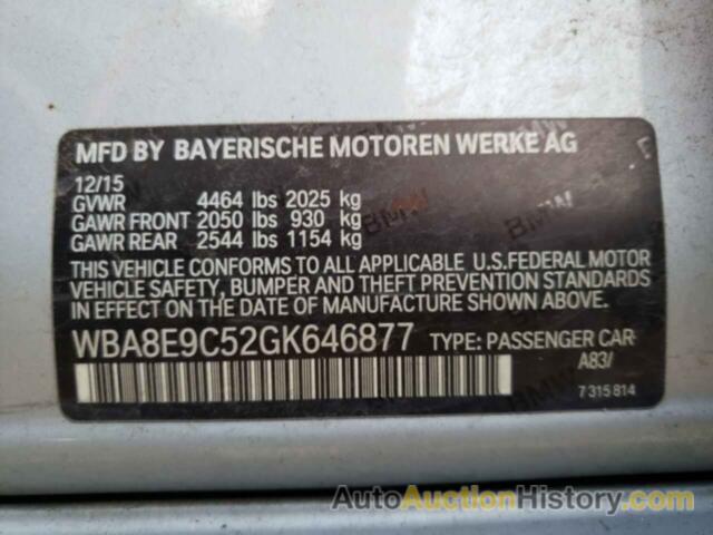 BMW 3 SERIES I SULEV, WBA8E9C52GK646877