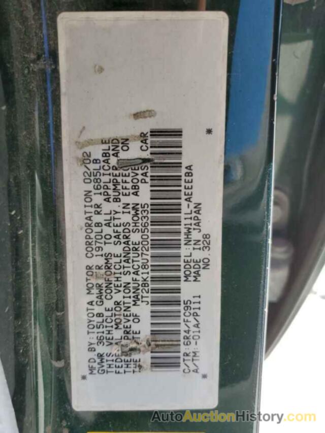 TOYOTA PRIUS, JT2BK18U720056335