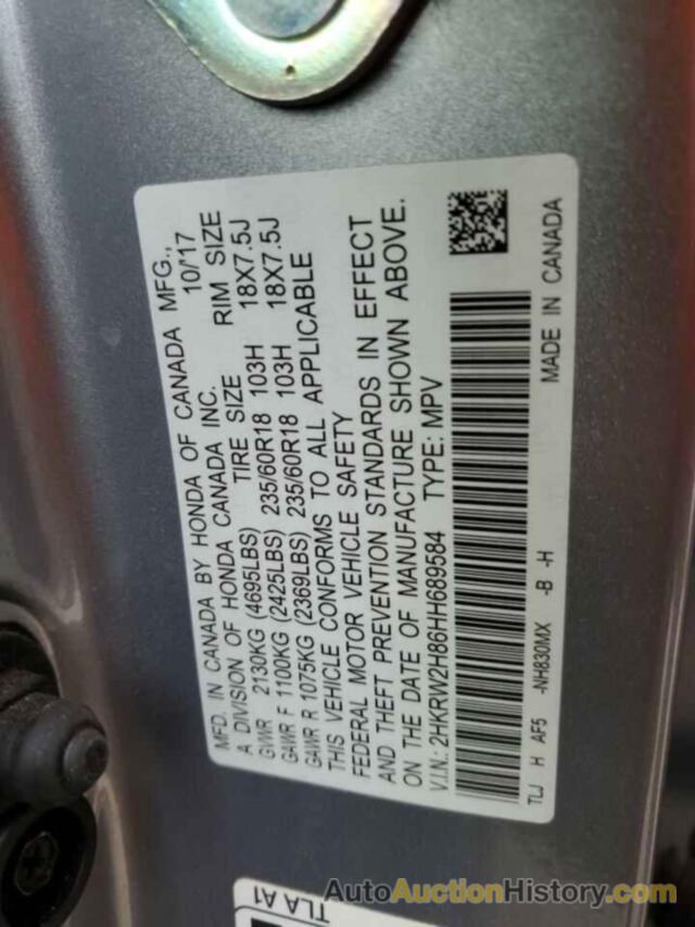 HONDA CRV EXL, 2HKRW2H86HH689584