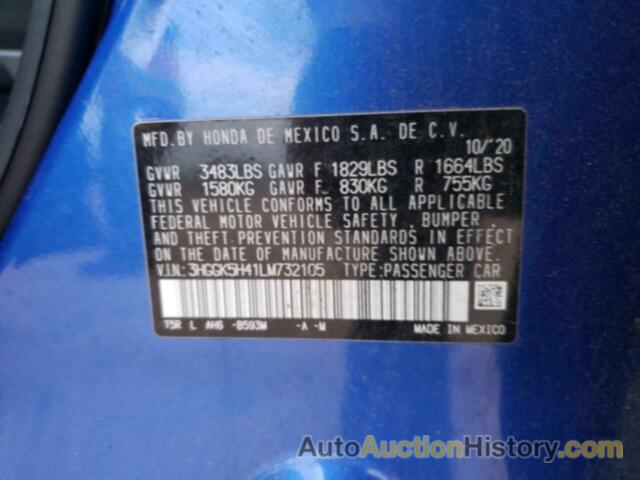 HONDA FIT LX, 3HGGK5H41LM732105