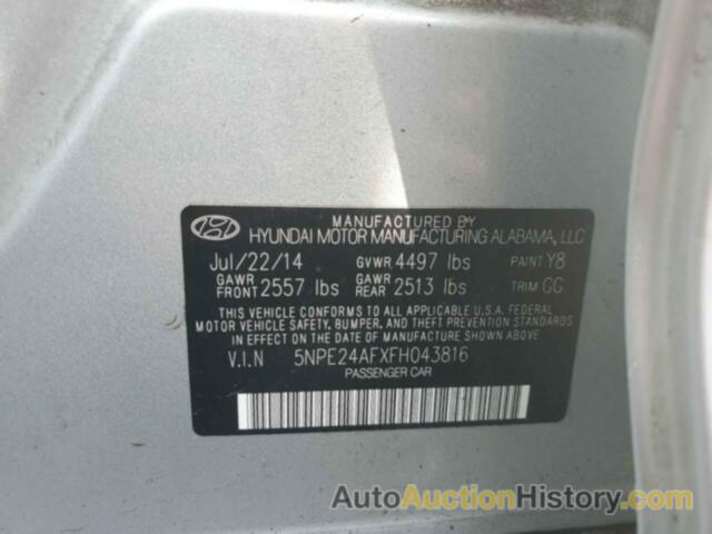 HYUNDAI SONATA SE, 5NPE24AFXFH043816