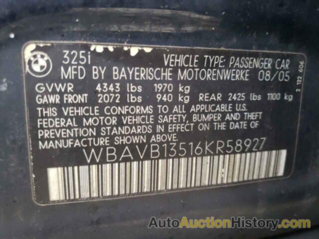 BMW 3 SERIES I, WBAVB13516KR58927