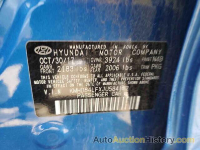 HYUNDAI ELANTRA SEL, KMHD84LFXJU584172