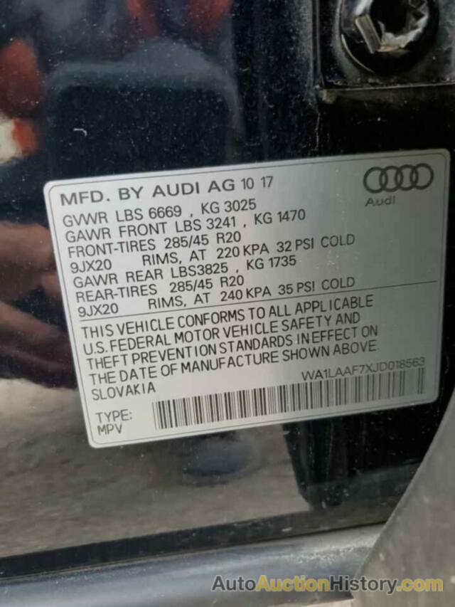 AUDI Q7 PREMIUM PLUS, WA1LAAF7XJD018563