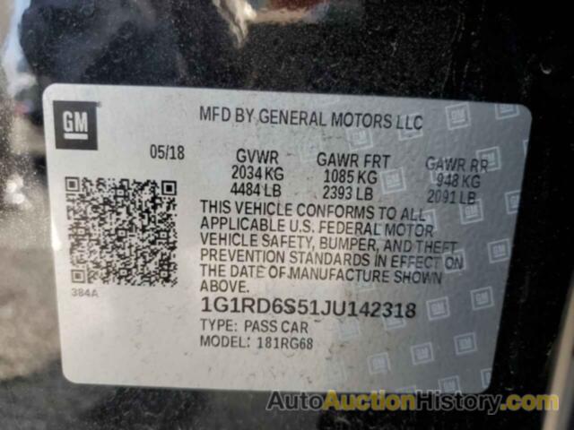 CHEVROLET VOLT PREMIER, 1G1RD6S51JU142318