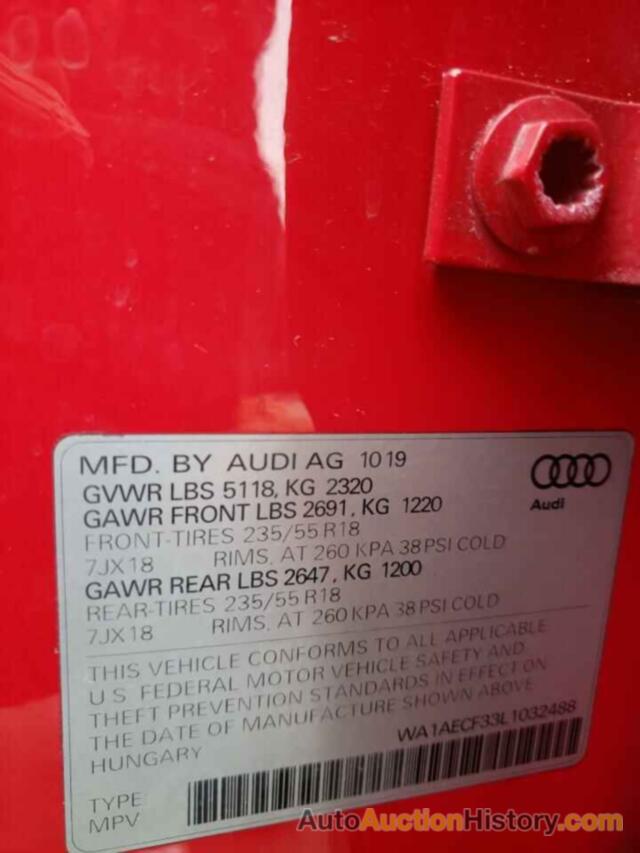 AUDI Q3 PREMIUM, WA1AECF33L1032488