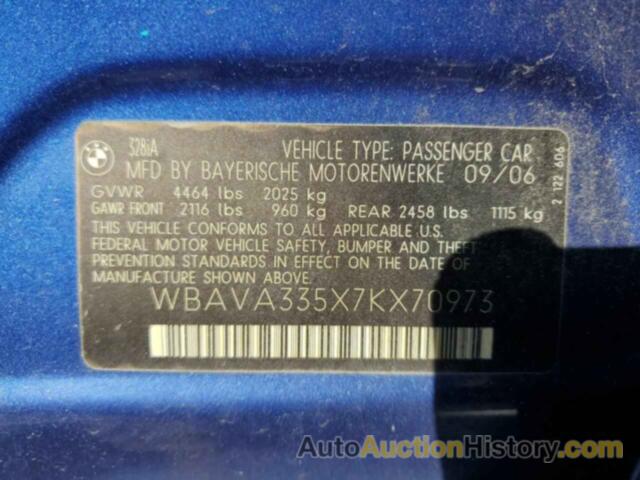 BMW 3 SERIES I, WBAVA335X7KX70973