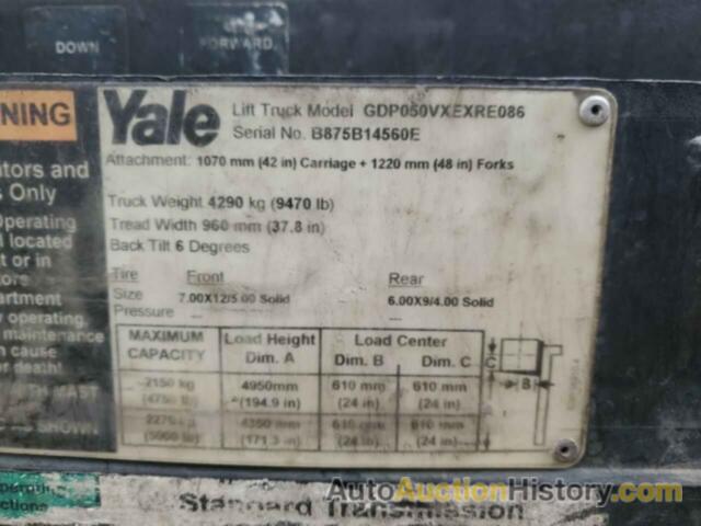 YALE FORKLIFT, 00000B875B14587E