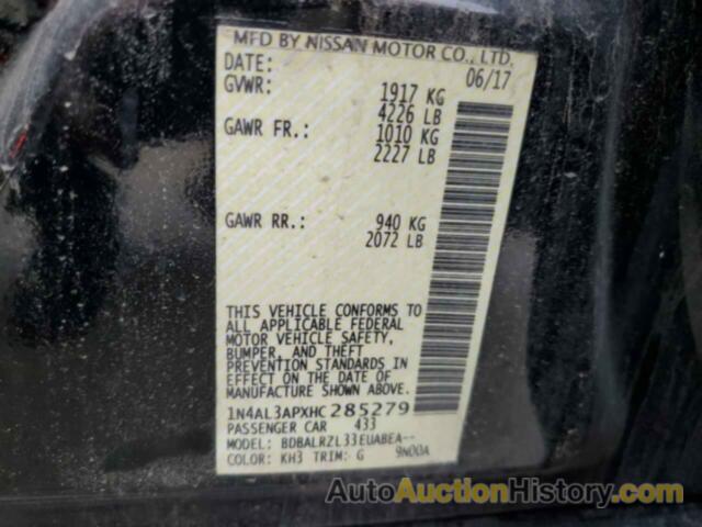 NISSAN ALTIMA 2.5, 1N4AL3APXHC285279