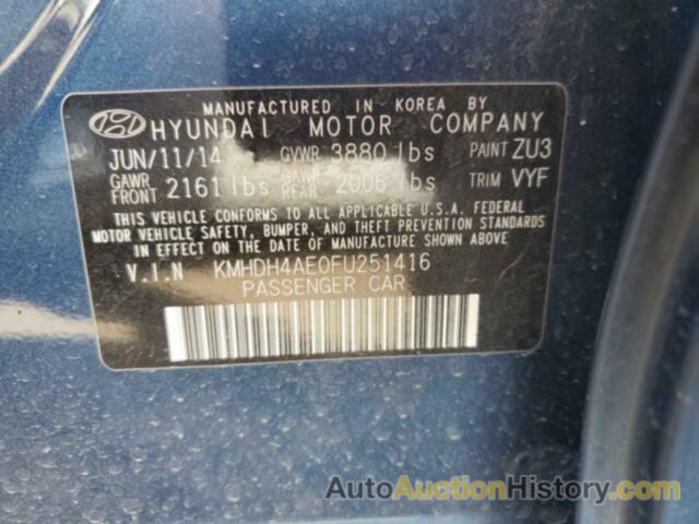 HYUNDAI ELANTRA SE, KMHDH4AE0FU251416