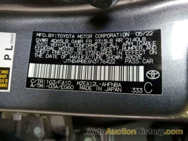 TOYOTA COROLLA SE, JTNB4MBE6N3176422