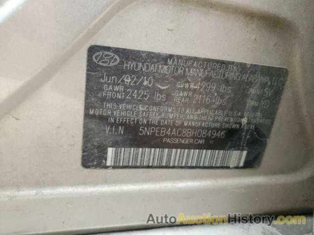 HYUNDAI SONATA GLS, 5NPEB4AC8BH084946