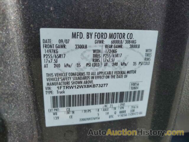 FORD F-150 SUPERCREW, 1FTRW12WX8KB73277