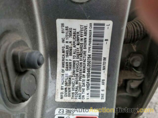 HONDA CIVIC LX, 1HGFA16546L050764