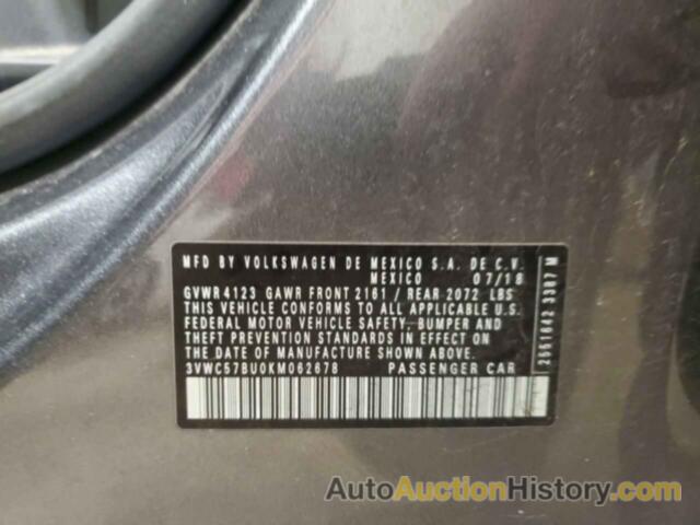 VOLKSWAGEN JETTA S, 3VWC57BU0KM062678