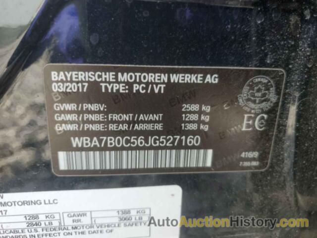 BMW 7 SERIES XI, WBA7B0C56JG527160