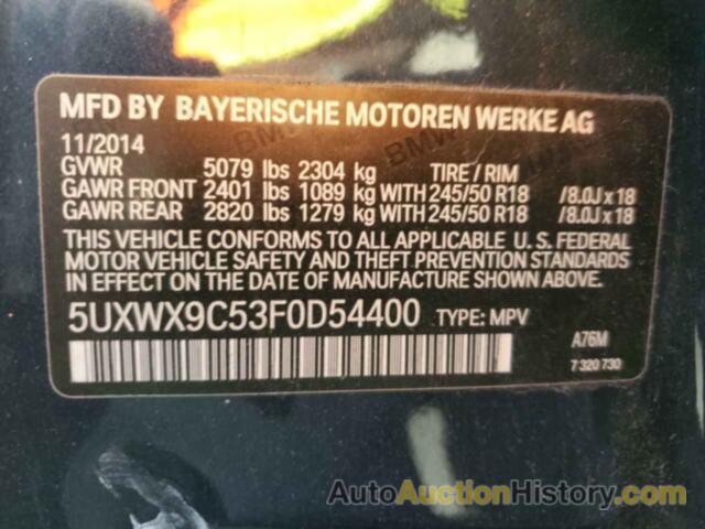 BMW X3 XDRIVE28I, 5UXWX9C53F0D54400