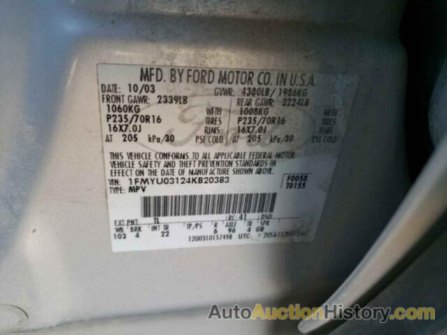 FORD ESCAPE XLT, 1FMYU03124KB20383