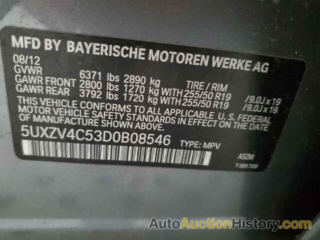 BMW X5 XDRIVE35I, 5UXZV4C53D0B08546