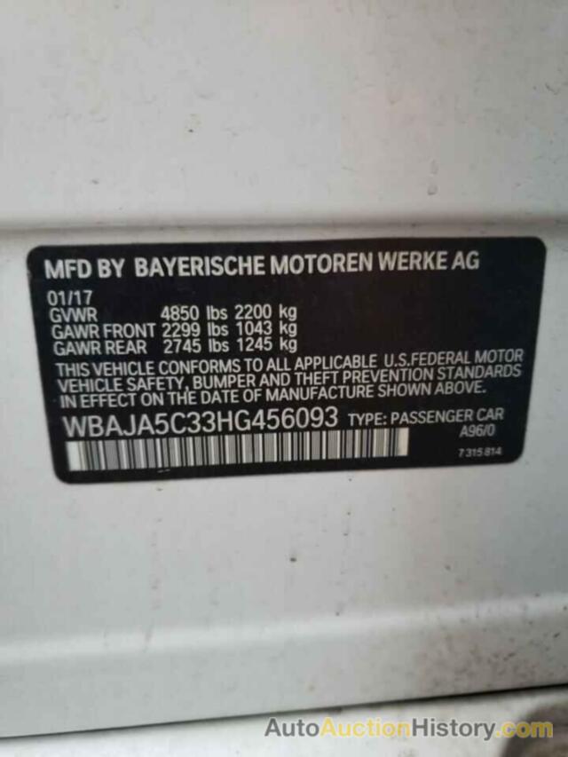 BMW 5 SERIES I, WBAJA5C33HG456093