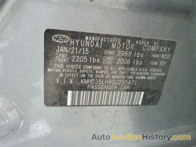 HYUNDAI ELANTRA, KMHD35LHXGU255471