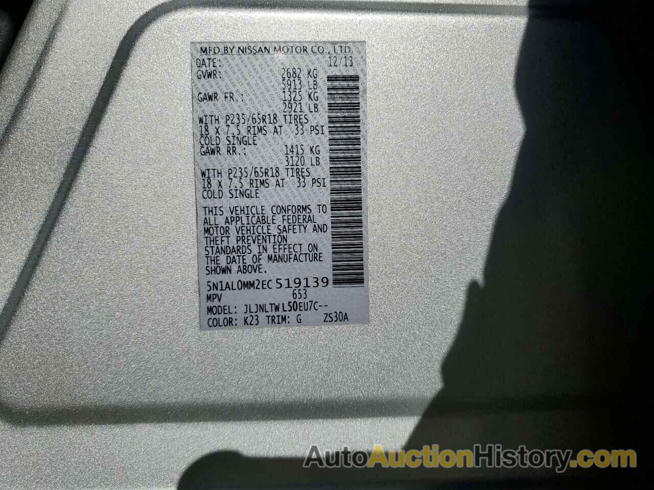 INFINITI QX60, 5N1AL0MM2EC519139