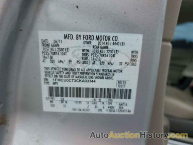 FORD ESCAPE XLS, 1FMCU0C73CKA03344