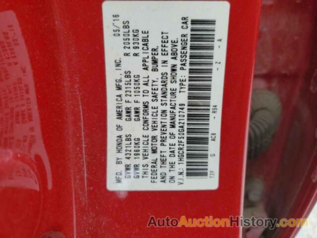 HONDA ACCORD SPORT, 1HGCR2F50GA210749