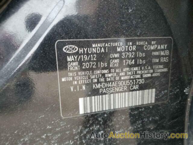 HYUNDAI ELANTRA GLS, KMHDH4AE9DU551730