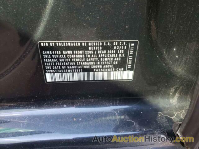 VOLKSWAGEN GTI, 3VW5T7AU3FM073583