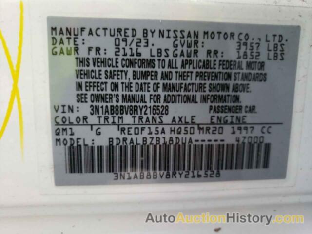 NISSAN SENTRA S, 3N1AB8BV8RY216528