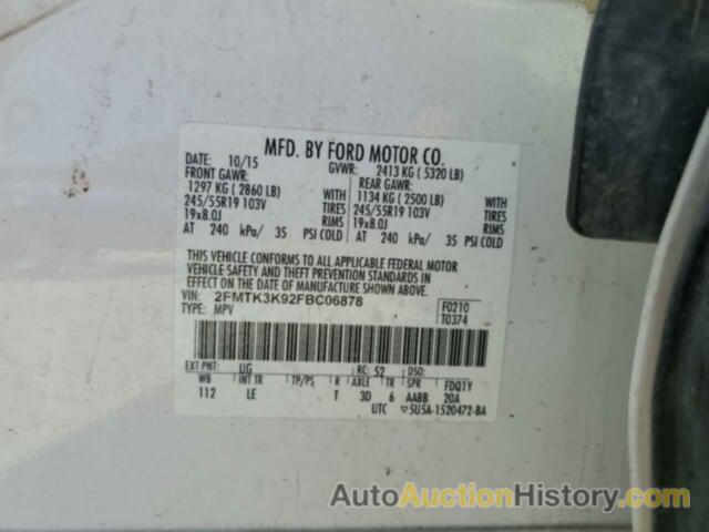 FORD EDGE TITANIUM, 2FMTK3K92FBC06878