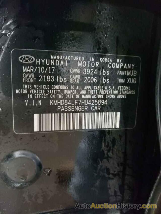 HYUNDAI ELANTRA SE, KMHD84LF7HU425894