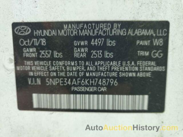 HYUNDAI SONATA LIMITED, 5NPE34AF6KH748796