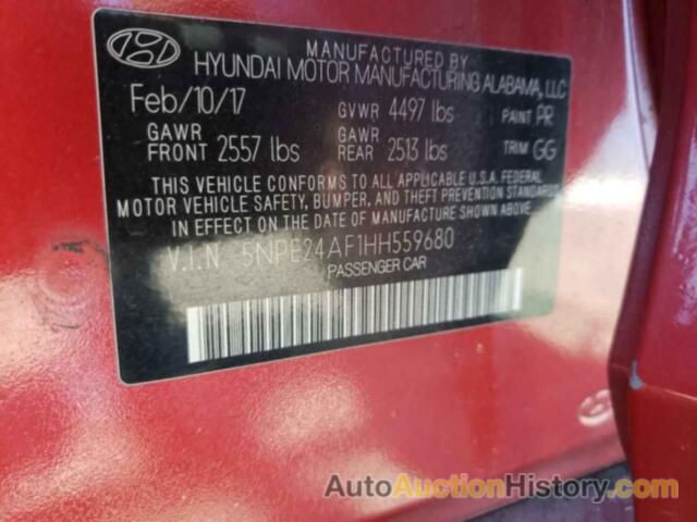 HYUNDAI SONATA SE, 5NPE24AF1HH559680