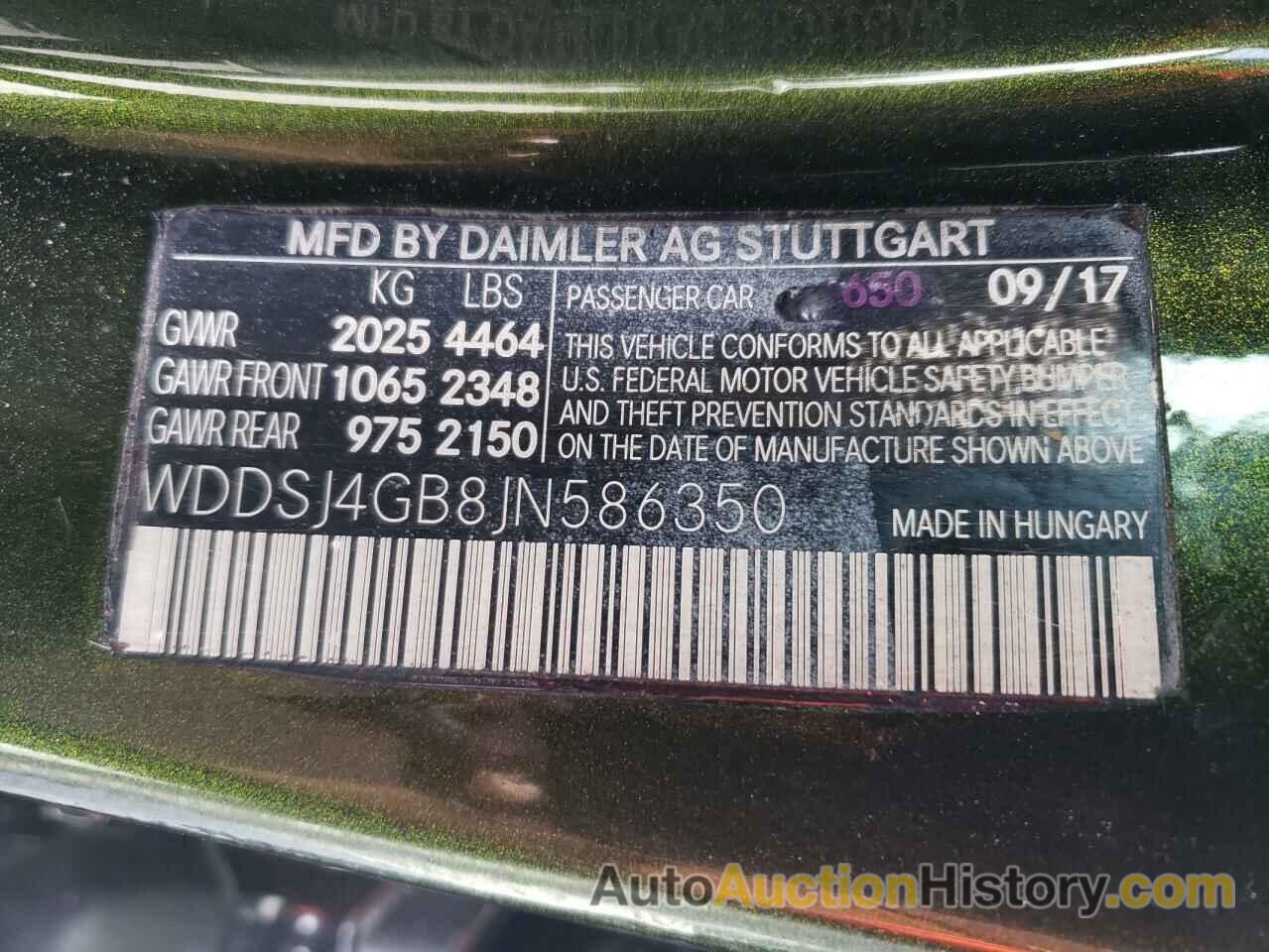 MERCEDES-BENZ CLA-CLASS 250 4MATIC, WDDSJ4GB8JN586350